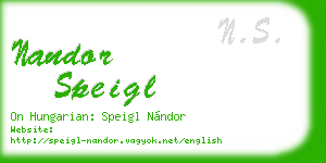 nandor speigl business card