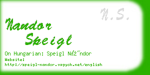 nandor speigl business card